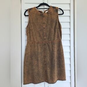 French Connection Women Edie Denim Dress, Tangerine Tint, Size 10